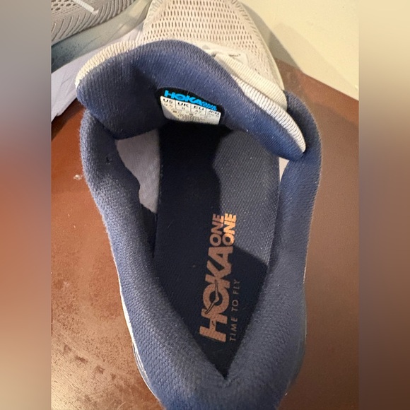 Hoka Bondi 7 Running Sneakers Women’s Size 9.5 Grey Navy and Peach - Picture 5 of 12